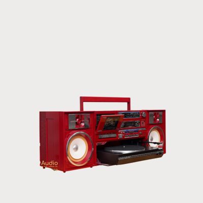 Đài radio cassette đĩa than VICTRO DC-33 đỏ
