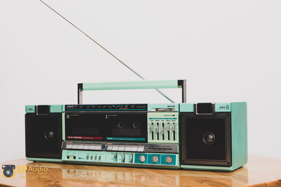 AIWA CA-W5, ĐÀI RADIO CASSETTE AIWA CA-W5 (xanh mint)